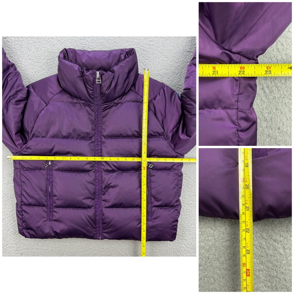 Tory Burch Sport Jacket Womens Extra Small XS Purple Down Puffer Cropped Satin 2 - Picture 11 of 11